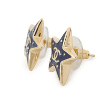 Load image into Gallery viewer, CHANEL CC Logo Star Earrings BlueABH462 Gold Plated
