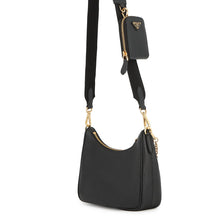 将图像加载到图库查看器中，PRADA Re-Edition 2005 2WAYChainShoulder Bag Black1BH204 Saffiano LeatherLeather
