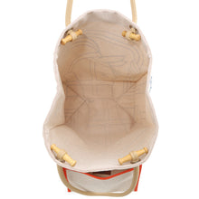 将图像加载到图库查看器中，HERMES Cadrege Beach Bag Blue/Yellow/Pink Toile H

