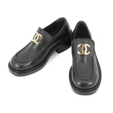 Load image into Gallery viewer, CHANEL CC logo loafersG39602 Leather Size 37 1/2
