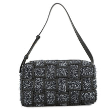 Load image into Gallery viewer, Bottega Veneta Maxi INTRECCIATO Brique Cassette Handbag IndigoBlack/White Tweed Leather

