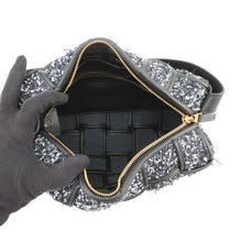 Load image into Gallery viewer, Bottega Veneta Maxi INTRECCIATO Brique Cassette Handbag IndigoBlack/White Tweed Leather
