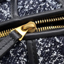 Load image into Gallery viewer, Bottega Veneta Maxi INTRECCIATO Brique Cassette Handbag IndigoBlack/White Tweed Leather
