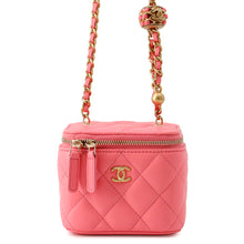 将图像加载到图库查看器中，CHANEL Matelasse Small Vanity Bag PinkAP1447 Lambskin
