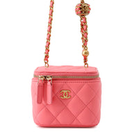 CHANEL Matelasse Small Vanity Bag PinkAP1447 Lambskin