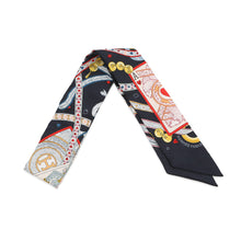 Load image into Gallery viewer, HERMES Twilly Bijoux・Pique Queen of Hearts Dame de Coeur Black/Rouge/Orange Silk100% Bijoux
