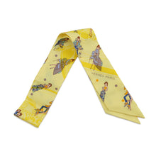 将图像加载到图库查看器中，HERMES Twilly Ex-Libris Les Parisiennes JauneSoufre/Grease Silk100%

