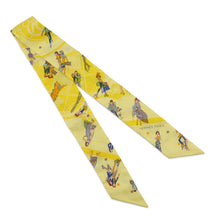 将图像加载到图库查看器中，HERMES Twilly Ex-Libris Les Parisiennes JauneSoufre/Grease Silk100%

