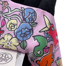 将图像加载到图库查看器中，HERMES Twilly A Thousand and One Rabbits Mille et Un Lapins Parme/Rose Vif/Camel Silk100%
