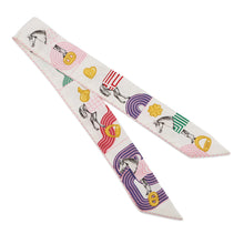 Load image into Gallery viewer, HERMES Twilly Garde Robe Pop Blanc/Multicolor Silk100%
