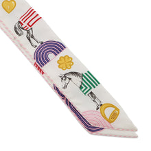 Load image into Gallery viewer, HERMES Twilly Garde Robe Pop Blanc/Multicolor Silk100%
