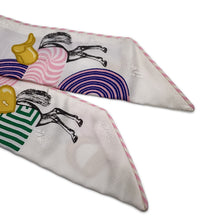 Load image into Gallery viewer, HERMES Twilly Garde Robe Pop Blanc/Multicolor Silk100%
