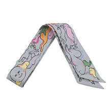 将图像加载到图库查看器中，HERMES Twilly A Thousand and One Rabbits Mille et Un Lapins Gripere/Rose/Jaune Silk100%
