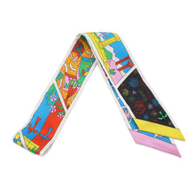 将图像加载到图库查看器中，HERMES Twilly HERMES Factory Suite Jaune Viff/Rose Malabar/Vert Silk100%
