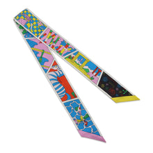 将图像加载到图库查看器中，HERMES Twilly HERMES Factory Suite Jaune Viff/Rose Malabar/Vert Silk100%
