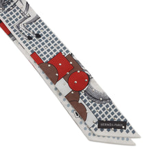 将图像加载到图库查看器中，HERMES Twilly Crouthe Cavalier En Formes Blanc/Gris/Brown Silk100%
