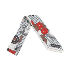 Load image into Gallery viewer, HERMES Twilly Crouthe Cavalier En Formes Blanc/Gris/Brown Silk100%
