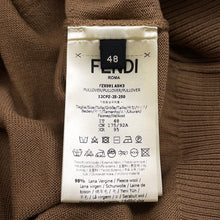 Load image into Gallery viewer, FENDI Logo sweateater Size 48 BrownFZX091 Wool98% Polyurethane2%
