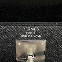 将图像加载到图库查看器中，HERMES Kelly Elan Black Epsom
