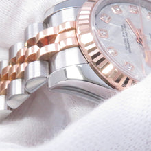 将图像加载到图库查看器中，ROLEX Datejust W26mm Stainless Steel K18PG Meteorite Dial179171G
