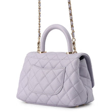 将图像加载到图库查看器中，CHANEL Coco handle Light PurpleAS2215 Caviar Leather Size XXS
