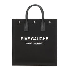 Load image into Gallery viewer, SAINT LAURENT PARIS Rive Gauche Tote Bag Black632539 Canvas Leather Size Small
