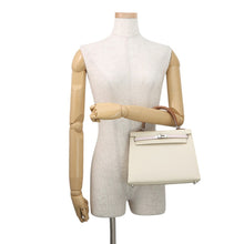 Load image into Gallery viewer, HERMES Kelly Sellier Craie/Gold/Mauve Pale Epsom Size 25
