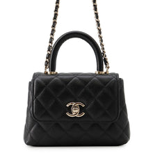 Load image into Gallery viewer, CHANEL Matelasse Coco Handle Chain Shoulder Bag BlackAP4244 Caviar Leather Size Mini mini

