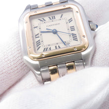 将图像加载到图库查看器中，CARTIER PANTHERE 2 Row MM H26.8mm×W26.5mm Stainless Steel K18YG Ivory DialW25028B6
