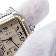 将图像加载到图库查看器中，CARTIER PANTHERE 2 Row MM H26.8mm×W26.5mm Stainless Steel K18YG Ivory DialW25028B6
