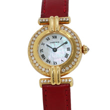 将图像加载到图库查看器中，CARTIER Mastocolize SM W23mm K18YG Leather White Shell Dial8057911
