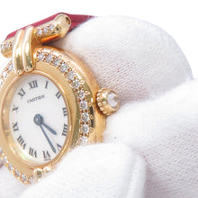 将图像加载到图库查看器中，CARTIER Mastocolize SM W23mm K18YG Leather White Shell Dial8057911
