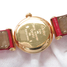 将图像加载到图库查看器中，CARTIER Mastocolize SM W23mm K18YG Leather White Shell Dial8057911
