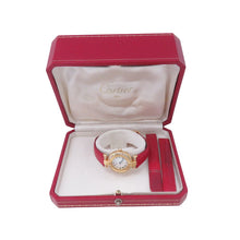 将图像加载到图库查看器中，CARTIER Mastocolize SM W23mm K18YG Leather White Shell Dial8057911
