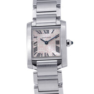 CARTIER Tank Française SM 160th Anniversary Asia Limited Edition (Limited to 2500 pieces) H27mm×W20mm Stainless Steel Pink DialW51035Q3