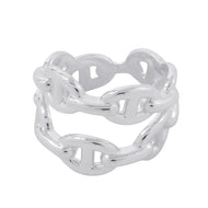 HERMES Chaine d'Ancre Double Row Ring Size 53/#13 SV925