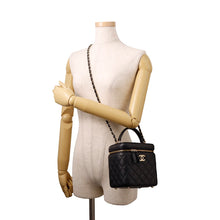 Load image into Gallery viewer, CHANEL Matelasse Vanity Chain Shoulder Bag BlackAS2362 Caviar Leather
