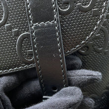将图像加载到图库查看器中，GUCCI GG Embossed Backpack Black625770 Leather

