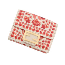 Load image into Gallery viewer, FENDI Baguette Micro Compact Wallet Ivory/Red8M0395 Leather
