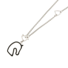 将图像加载到图库查看器中，HERMES Tonnerre Necklace Size Small Black Metal

