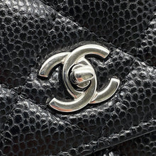 将图像加载到图库查看器中，CHANEL Matelasse Classic Chain Wallet BlackAP4241 Caviar Leather
