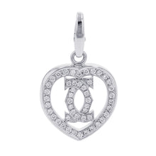 将图像加载到图库查看器中，CARTIER 2C Heart Diamond Bag CharmB3015300 18K White Gold
