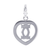 将图像加载到图库查看器中，CARTIER 2C Heart Diamond Bag CharmB3015300 18K White Gold
