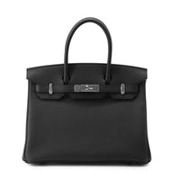 HERMES Birkin Black Togo Leather Size 30