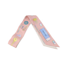 将图像加载到图库查看器中，HERMES Twilly IN THE POCKET Rose Poudre－Blue・Ciel/Green Silk100%

