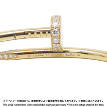 将图像加载到图库查看器中，CARTIER Juste Un Clou Bracelet Classic Model Diamond Size 17/ClassicB6048617/B6048600 18K Yellow Gold
