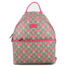Load image into Gallery viewer, GUCCI Kim Seung-yeon Children's Flower Print Backpack Beige/Red782708 FADLO 9777 GG Supreme Leather

