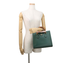 Load image into Gallery viewer, GUCCI Diana Bamboo 2-way Handbag Green702721 U3ZDT 3670 Leather Size Small

