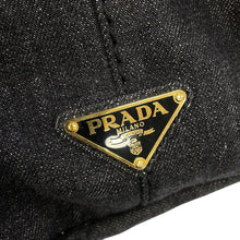 将图像加载到图库查看器中，PRADA Canapa 2WAY Tote Bag Black1BG642_AJ6_F0002_V_OOO Denim Size Medium
