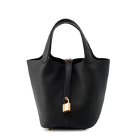 HERMES Picotin Lock Black Taurillon Clemence Size PM